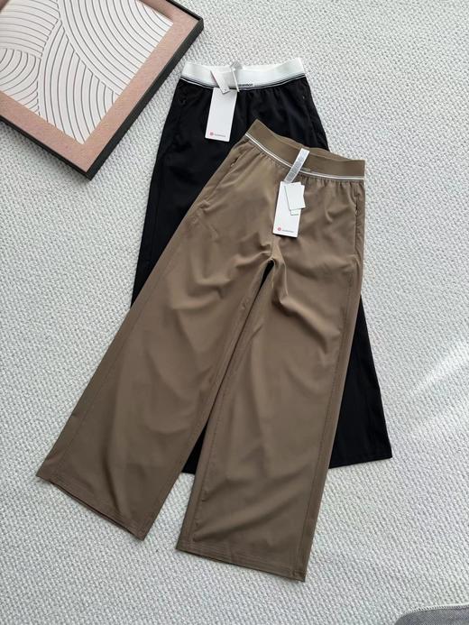 F033115夏季新款尼龙混纺触感丝滑自带垂坠感抗皱速干中腰阔腿直筒裤长裤 商品图0