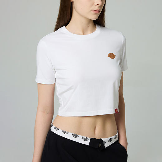 Dickies女式弹力修身短款T恤 前胸小LOGO印花 DK0A88E9 商品图4