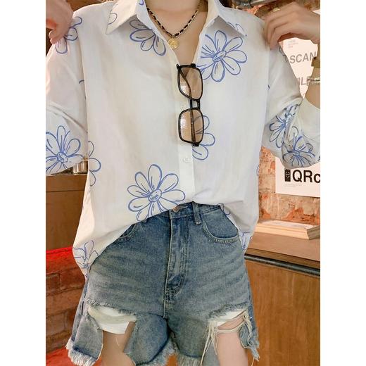 <曾小咸推荐>4.1现货秒杀 ！微信超特价！韩系印花薄款衬衫 日常189.99 立减110 秒杀79.99！！ 商品图2