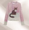 自带油画感的长袖 T 恤！童趣小马/猫咪印花 商品缩略图0