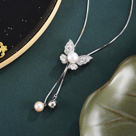 子佩集【蝶梦成真】银S925珍珠惜王妃套链项链【L9886】大蝴蝶流苏2602