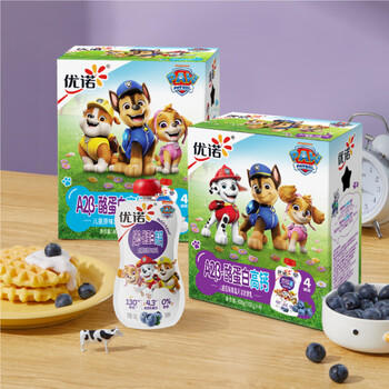 优诺（yoplait）儿童蓝莓酸奶100g*4 0蔗糖 A2β-酪蛋白高钙【新老包装随机发货】 商品图1