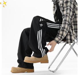 F033187春夏季新款美式休闲时尚日常百搭条纹直筒长裤卫裤