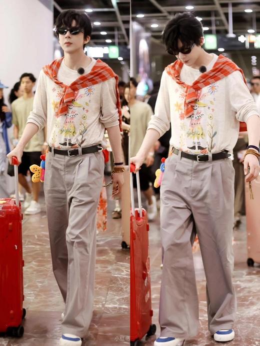 刘宇宁 陈奕恒同款花园涂鸦彩绘长袖罩衫 商品图2