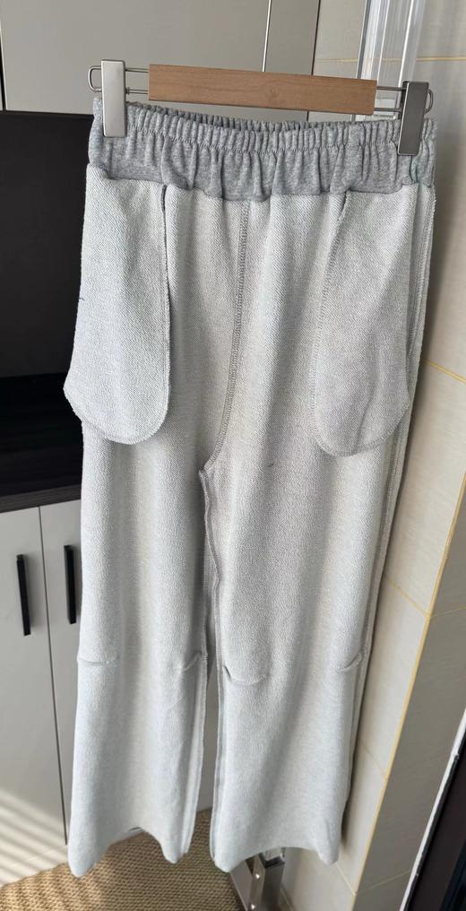 F033157春季新款透气休闲水洗毛圈宽松直筒拖地阔腿裤长裤 商品图1