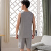 睡衣男夏季莫代尔背心无袖短裤中青年薄款大码宽松男士套装家居服   JL-19514B/19514/19517 商品缩略图3