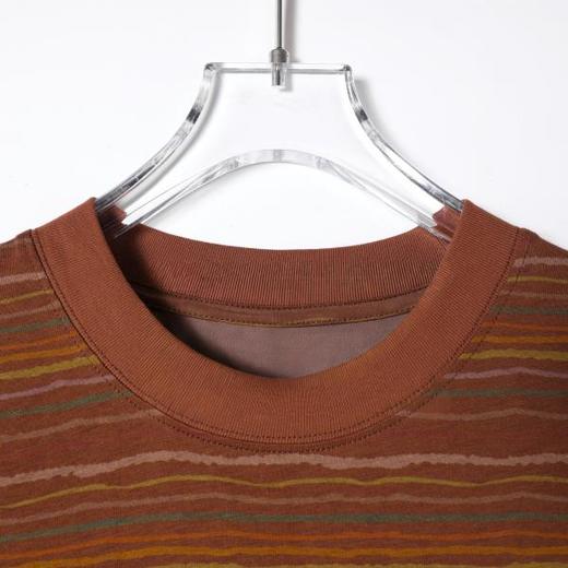 SDSA男装2026新款高贵轻奢时尚撞色条纹圆领短袖T恤百搭宽松上衣 商品图1