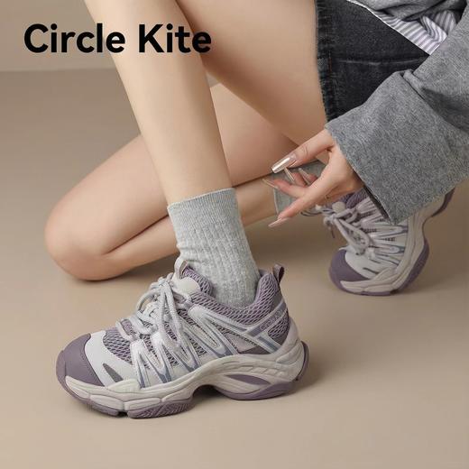 F0331149复古机能少女感融合透气网面厚底增高老爹鞋 商品图2