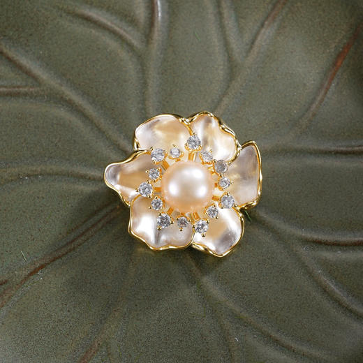 子佩集【花凝嘉运】珍珠惜王妃胸针【XXXZ265】六瓣花镀金2602 商品图0