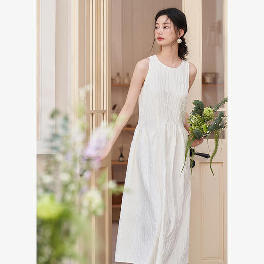 【限时秒杀】【知性】温柔系肌理感A字连衣裙女夏季高级感气质背心裙LXD50893 商品图0