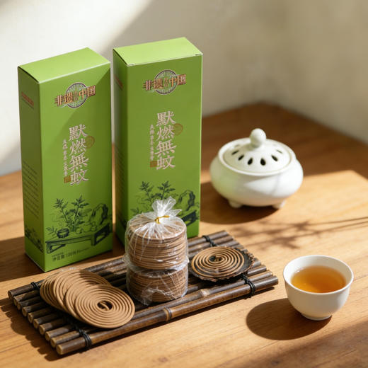 【超值2盒装 送莲花插1个】非遗里的中国 默燃無蚊线香 天然艾草香 120片/盒*2盒 商品图10