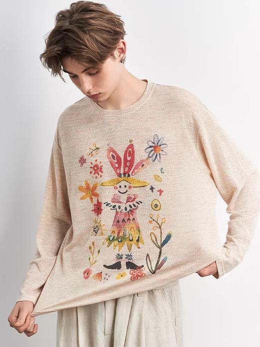 刘宇宁 陈奕恒同款花园涂鸦彩绘长袖罩衫 商品图4