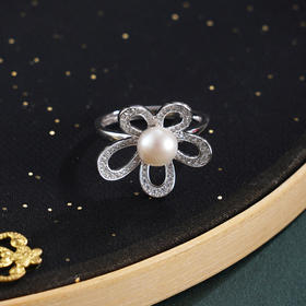 子佩集【‌花期正好】银S925珍珠惜王妃戒指【R2301】双色五瓣花2602
