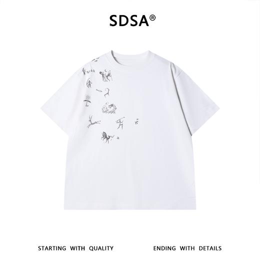 SDSA男装2026新款高贵轻奢潮牌小众印花设计圆领短袖T恤百搭上衣 商品图0