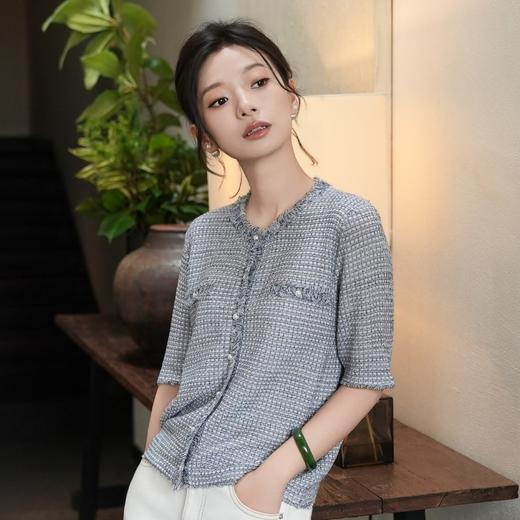 西子/海港漫步32支亚麻莱赛尔法式小香风春夏针织衫/MSHY0322 商品图2