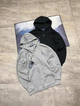 F033144春季新款连帽运动衫简约宽松休闲刺绣拉链开衫外套连帽长袖卫衣