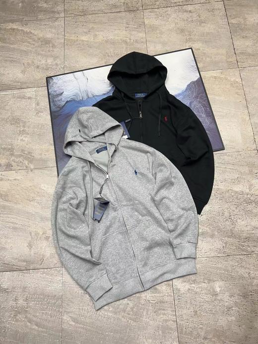 F033144春季新款连帽运动衫简约宽松休闲刺绣拉链开衫外套连帽长袖卫衣 商品图0