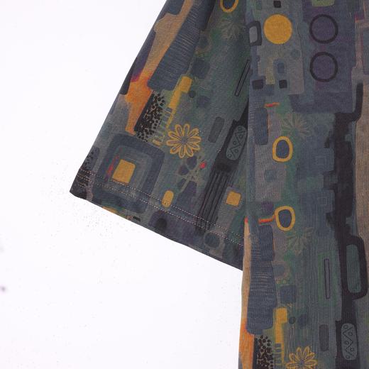 SDSA男装2026新款高贵轻奢抽象几何满印撞色圆领宽松短袖T恤百搭 商品图2