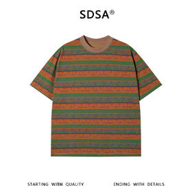 SDSA男装2026新款高贵轻奢潮牌时尚趣味条纹圆领短袖T恤百搭上衣