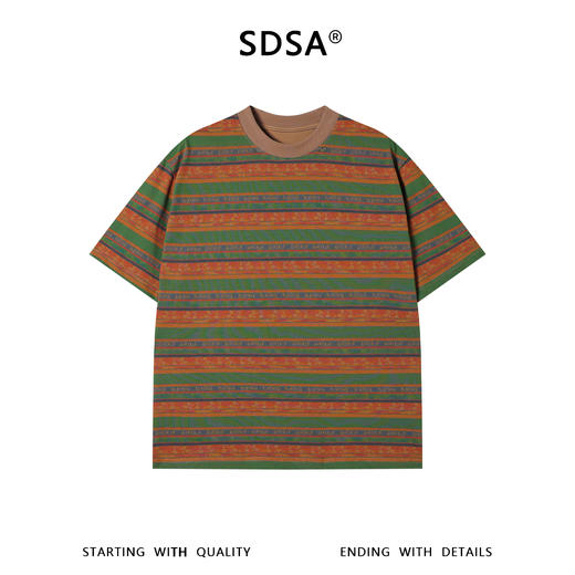 SDSA男装2026新款高贵轻奢潮牌时尚趣味条纹圆领短袖T恤百搭上衣 商品图0
