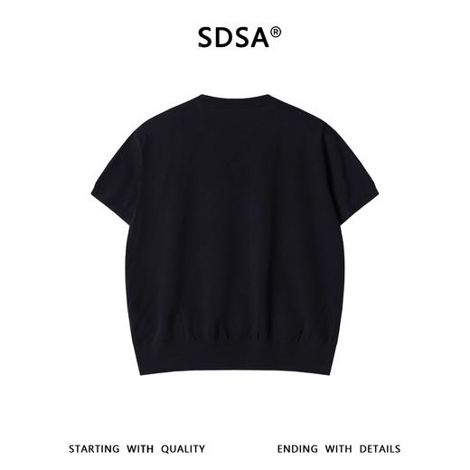 SDSA男装2026新款高贵轻奢老钱风纯色针织圆领短袖T恤百搭时尚 商品图4