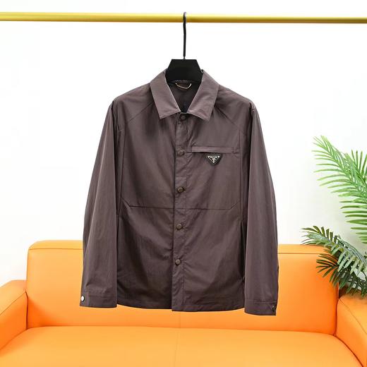 F033112春夏季新款亲肤顺滑抗皱耐磨防水防风男士翻领衬衫式夹克衫 商品图3