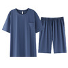 夏季男士睡衣莫代尔短袖短裤两件套装纯色休闲舒适宽松青年家居服   JL-HYM4840 商品缩略图4