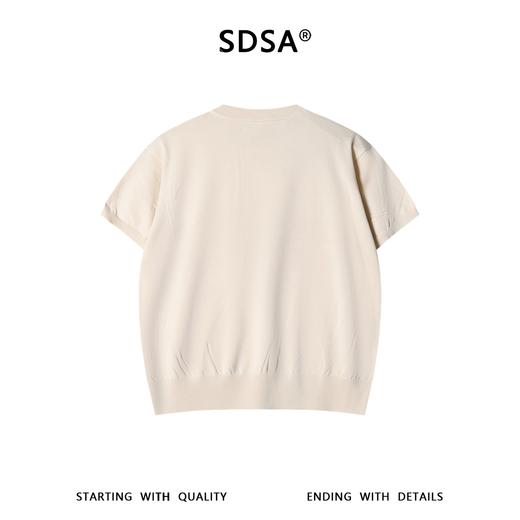 SDSA男装2026新款高贵轻奢老钱风纯色针织圆领短袖T恤百搭时尚 商品图4