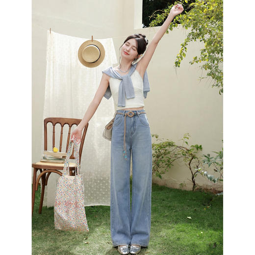 鹿向南【0402/20:00新品前1小时7折限量100件】蓝色牛仔裤 商品图1