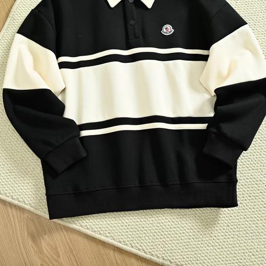 F0331106春季新品男士拼色条纹透气吸汗长袖翻领长袖polo衫 商品图12