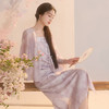 三彩【月华凝露】2026夏季新款V领开衫印花吊带连衣裙两件套长裙C 商品缩略图3