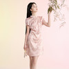 【牡丹倾城】三彩2026夏季新款立领收腰小A字短裙新中式连衣裙C 商品缩略图2