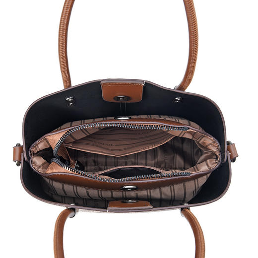 丁摩 单肩斜挎包女士大容量隔层水桶包女包T5199 商品图3