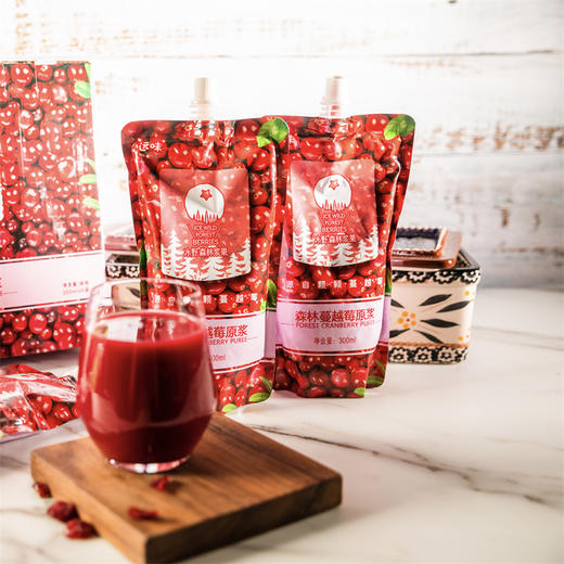 【原浆果汁三种口味】果汁尝鲜蓝莓原汁1袋+沙棘原浆1袋+蔓越莓原浆1袋实发300ml*3袋包邮 商品图6