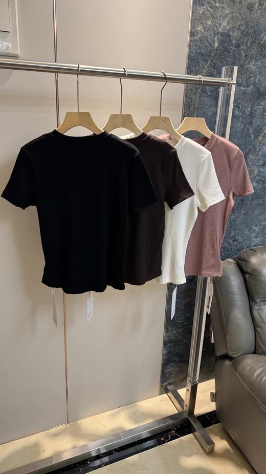 F033154春夏季新款美式运动修身正肩显瘦气质短袖打底衫T恤 商品图1