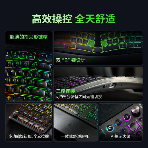 【限时双倍积分】Razer雷蛇 Pro Type Ergo分体式人体工程学无线键盘【雷蛇官方直营，3年有限质保】 商品图1