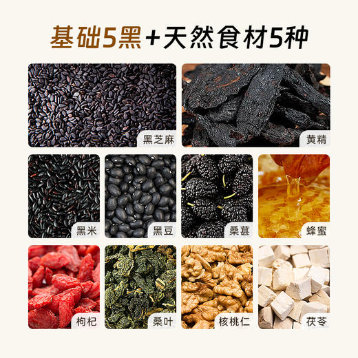 【活动中】养瑞和丨九蒸九晒黄精黑芝麻丸180g·黑芝麻·黄精≥30%·枸杞桑葚·黑豆桑叶·黑米核桃仁·茯苓蜂蜜 商品图3