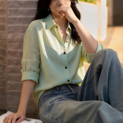 天丝亚麻长袖衬衫 明星同款垂坠感面料 慵懒轻奢风 商品图8