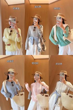 直发 伊芙丽同款，韩系镂空羊毛针织开衫！薄款轻盈藏肉