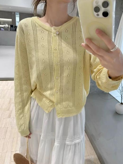 直发 伊芙丽同款，韩系镂空羊毛针织开衫！薄款轻盈藏肉 商品图6