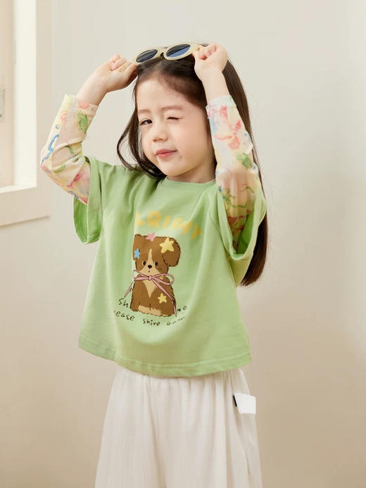 简直是“夏日救星”降临🌞！短袖+冰袖【巴鲁熊纯棉防晒袖假两件】 宝宝的娇嫩肌肤怎能被紫外线“偷袭”？ 从面料到设计，每一寸细节都藏着妈妈的爱与智慧～ 商品图8