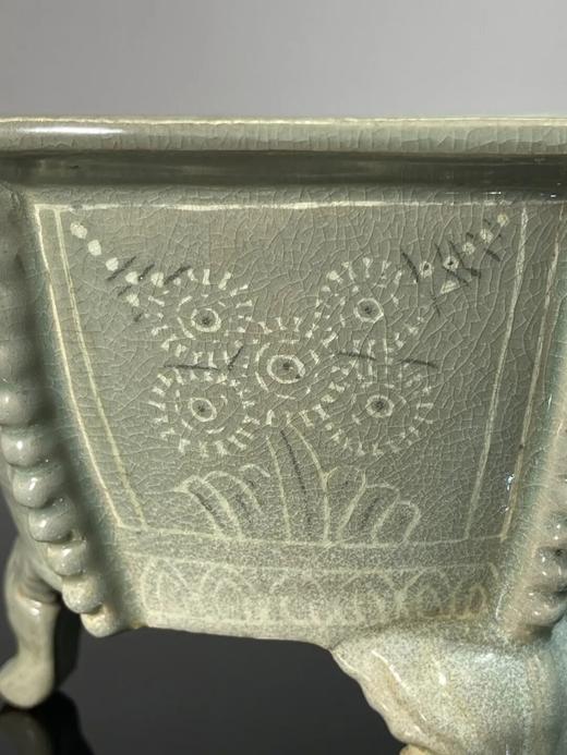 象嵌青瓷花卉纹六方三足香炉，顺丰包邮 商品图5