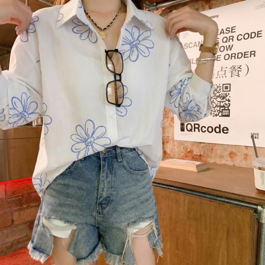 <曾小咸推荐>4.1现货秒杀 ！微信超特价！韩系印花薄款衬衫 日常189.99 立减110 秒杀79.99！！ 商品图6