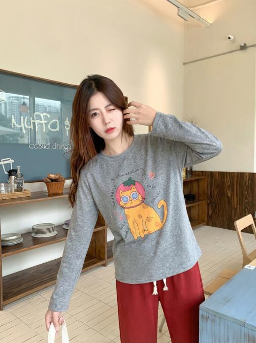 <曾小咸推荐>4.1现货秒杀 ！微信超特价！韩系小猫印花长袖 日常149.99 立减90 秒杀59.99！！ 商品图7