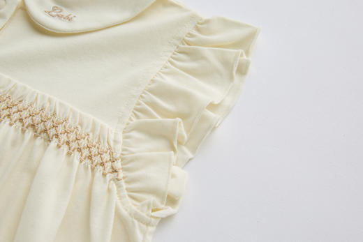 拉比童衣夏时光全开连体衣浅杏LZBC103504 商品图6