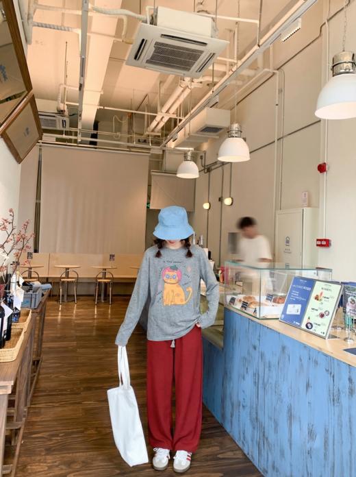 <曾小咸推荐>4.1现货秒杀 ！微信超特价！韩系小猫印花长袖 日常149.99 立减90 秒杀59.99！！ 商品图6