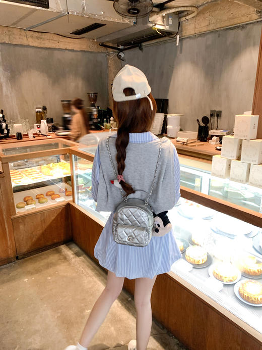 <曾小咸推荐>4.1现货秒杀 ！微信超特价！韩系条纹衬衫连衣裙（不含披肩） 日常289.99 立减160 秒杀129.99！！ 商品图10