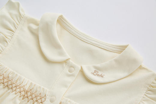 拉比童衣夏时光全开连体衣浅杏LZBC103504 商品图5