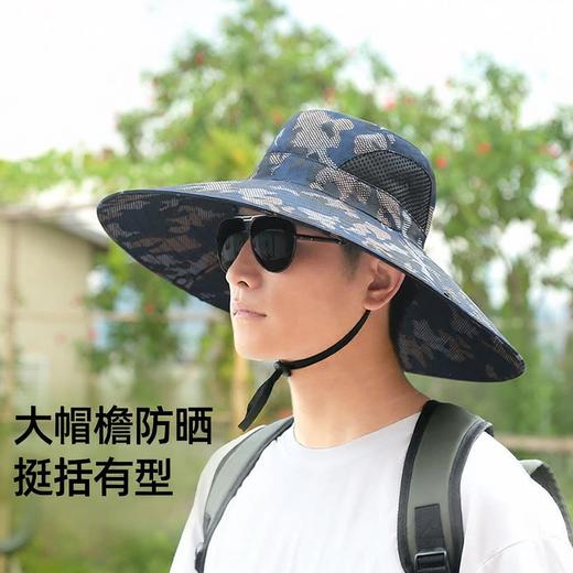 夏季防晒帽男士专用户外登山钓鱼帽迷彩大檐遮阳帽旅行防紫外线女 商品图2