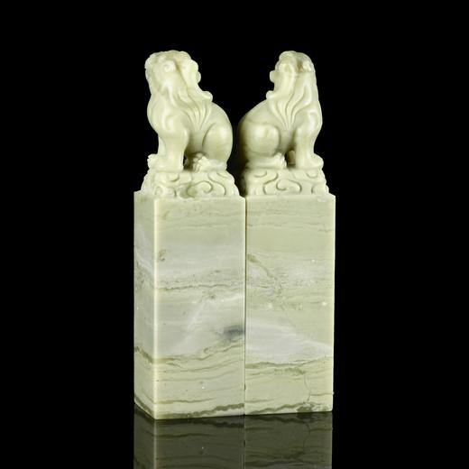 孤品18031青田石情侣对章古兽钮 3.0*3.0*11.8cm 商品图2